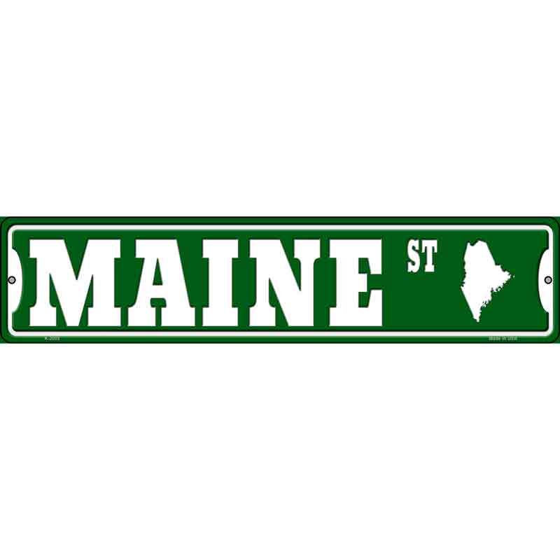 Maine St Silhouette Wholesale Novelty Small Metal Street SIGN