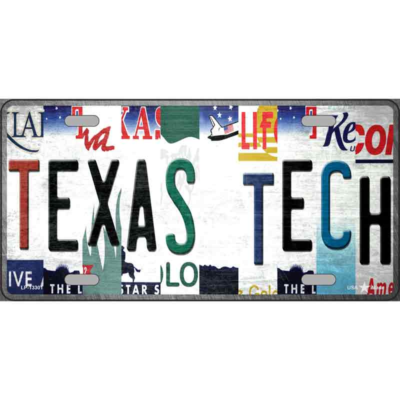 Texas Tech Strip Art Wholesale Novelty Metal LICENSE PLATE Tag