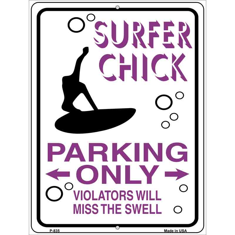Surfer Chick Parking Only Wholesale Metal Novelty Parking SIGN