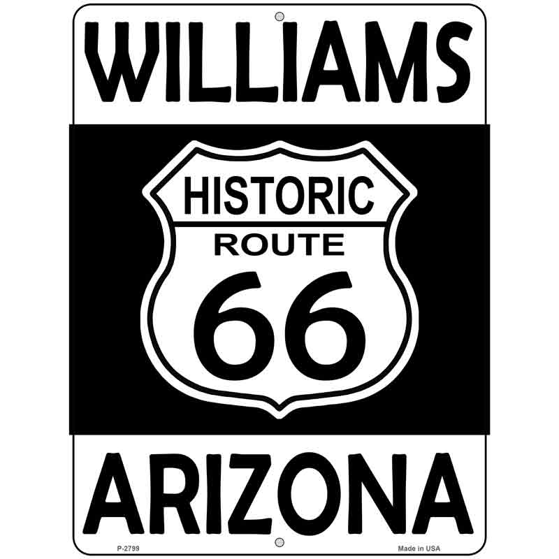 Williams Arizona Historic Route 66 Wholesale Novelty Metal Parking SIGN