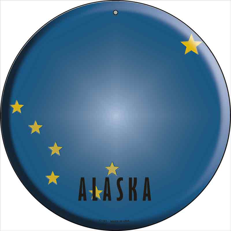 Alaska State FLAG Wholesale Metal Circular Sign