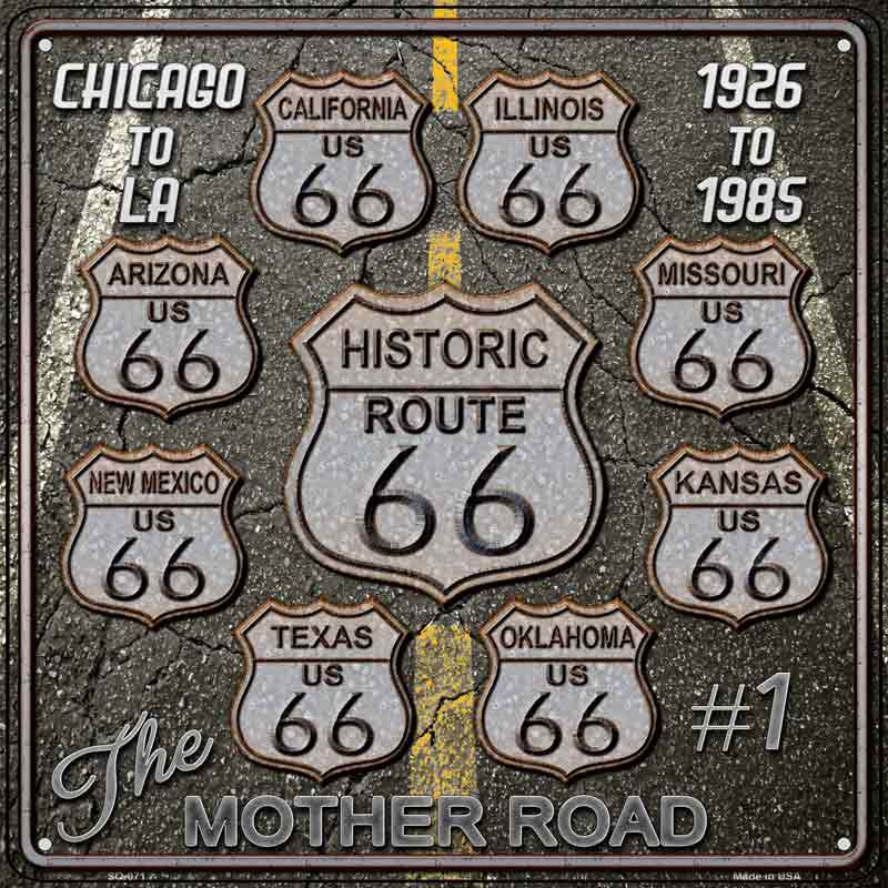 Route 66 Black Top Wholesale Novelty Metal Square SIGN