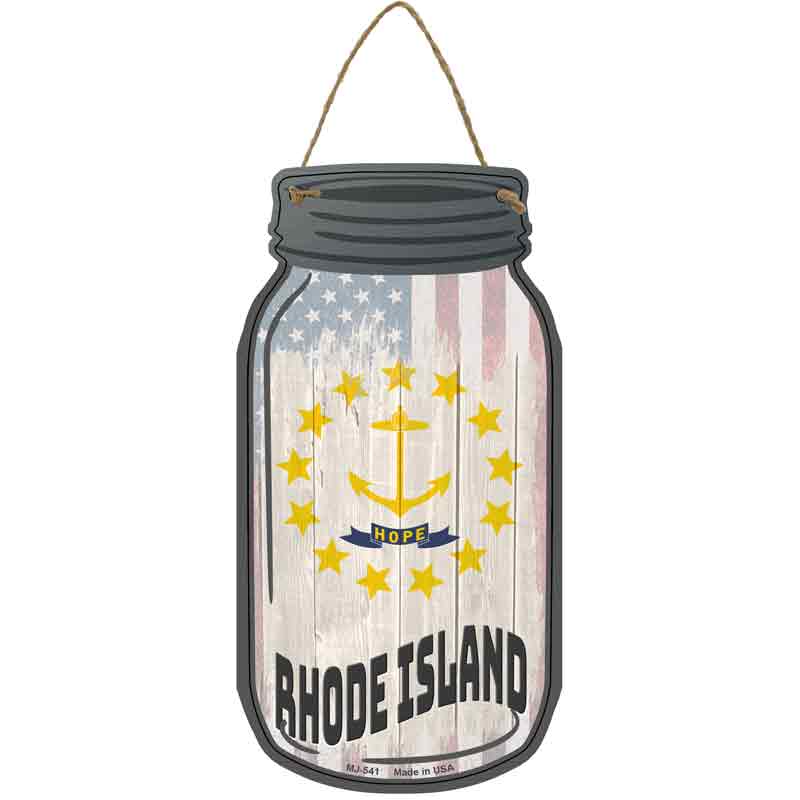 Rhode Island | USA FLAG Wholesale Novelty Metal Mason Jar Sign