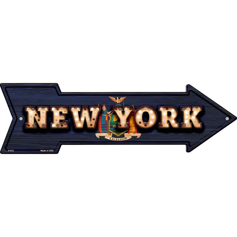 New York Bulb Lettering With State FLAG Wholesale Novelty Arrows