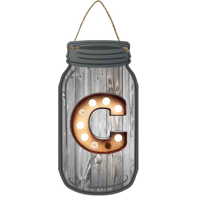 C Bulb Lettering Wholesale Novelty Metal Mason Jar SIGN