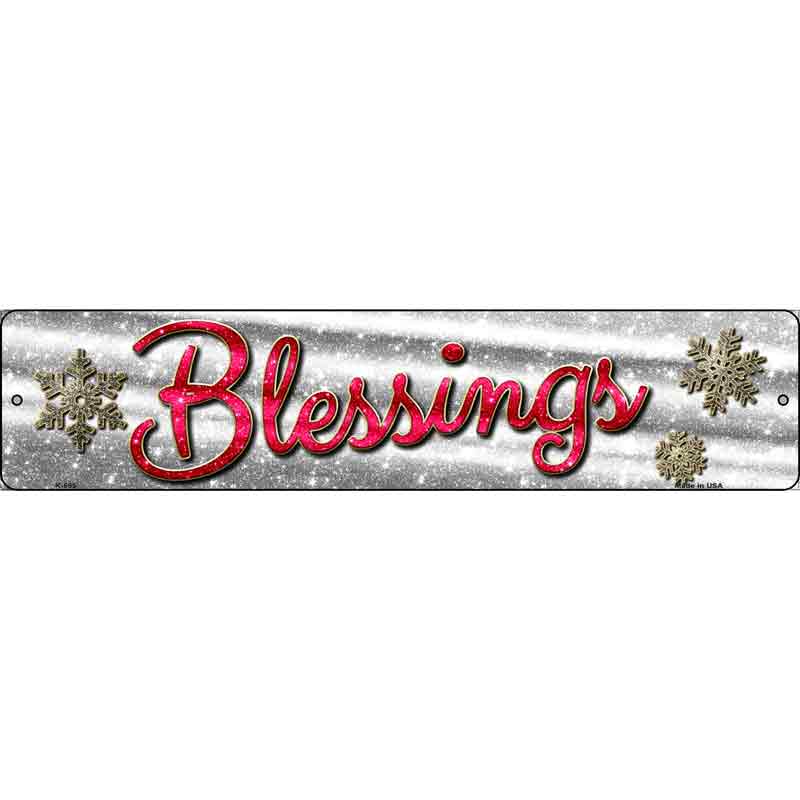 Blessings With Snowflakes Wholesale Novelty Small Street Sign