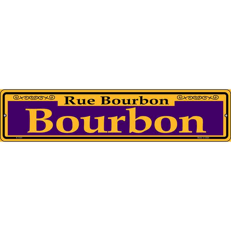 Bourbon Purple Wholesale Novelty Small Metal Street Sign