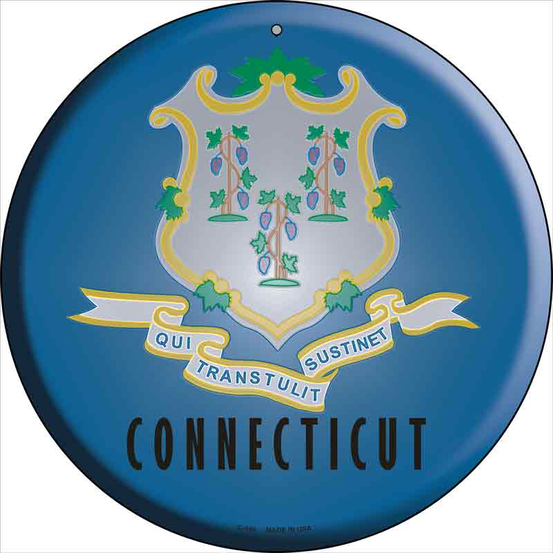 Connecticut State FLAG Wholesale Metal Circular Sign
