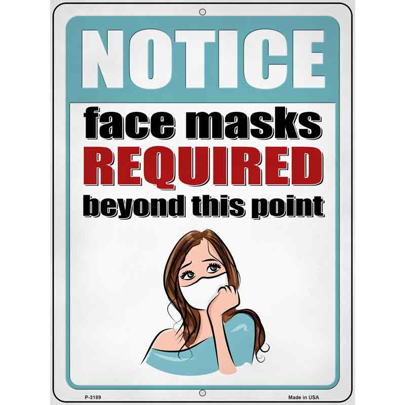Face Masks Required Girl Wholesale Novelty Metal Parking SIGN