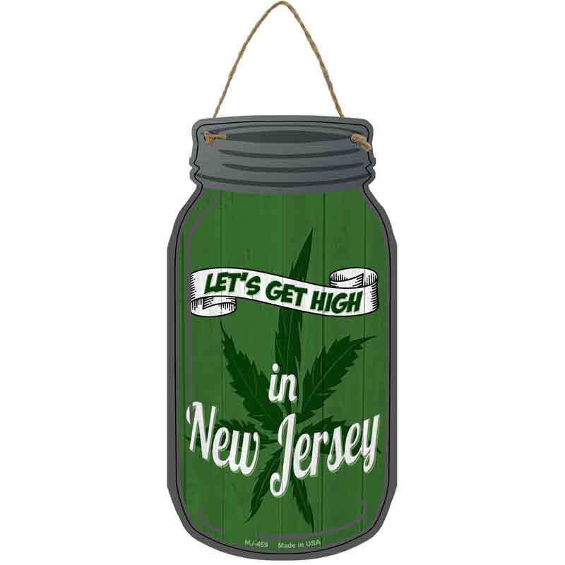 Get High New JERSEY Green Wholesale Novelty Metal Mason Jar Sign