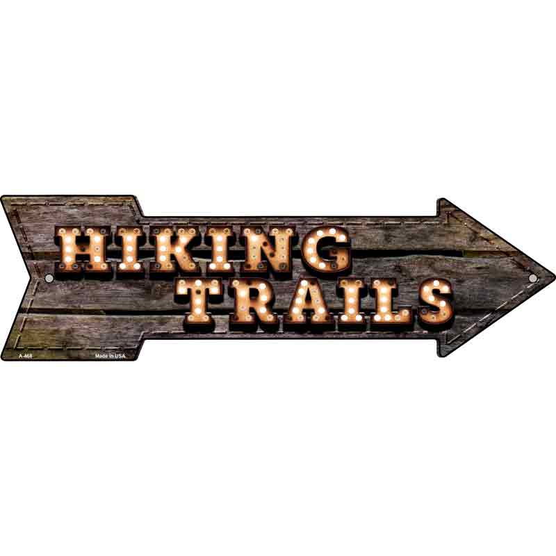Hiking Trails Bulb Letters Wholesale Novelty Arrow SIGN