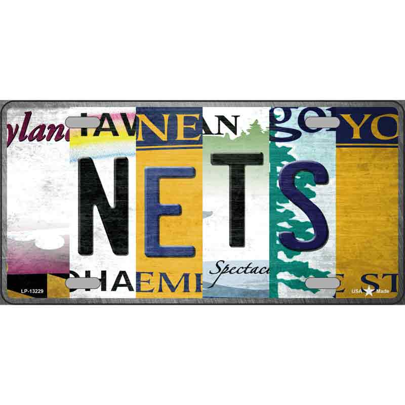 Nets Strip Art Wholesale Novelty Metal License Plate Tag