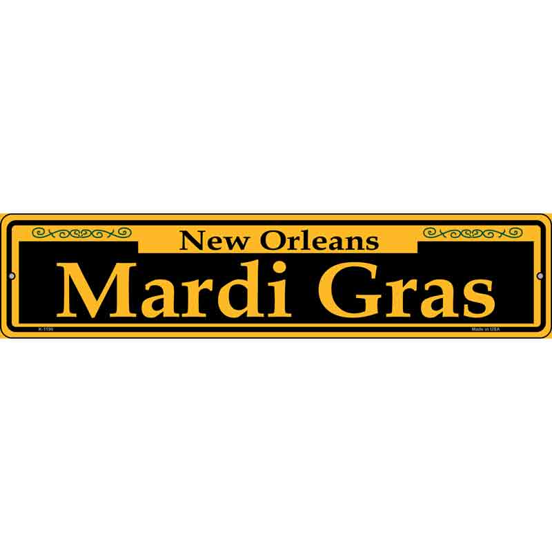 Mardi Gras Yellow Wholesale Novelty Small Metal Street Sign