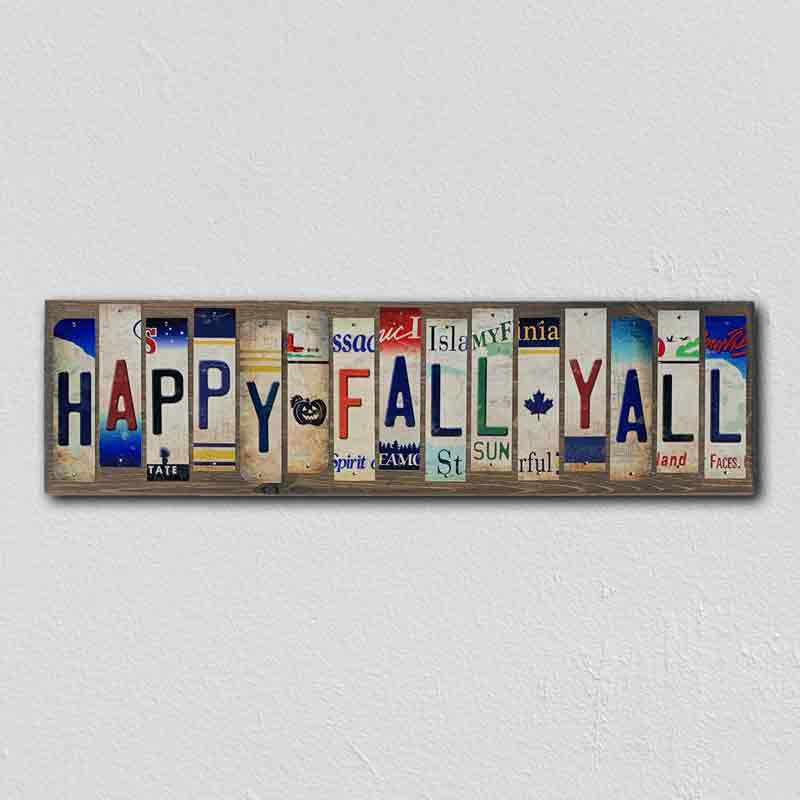 Happy Fall Yall Wholesale Novelty License Plate Strips Wood Sign