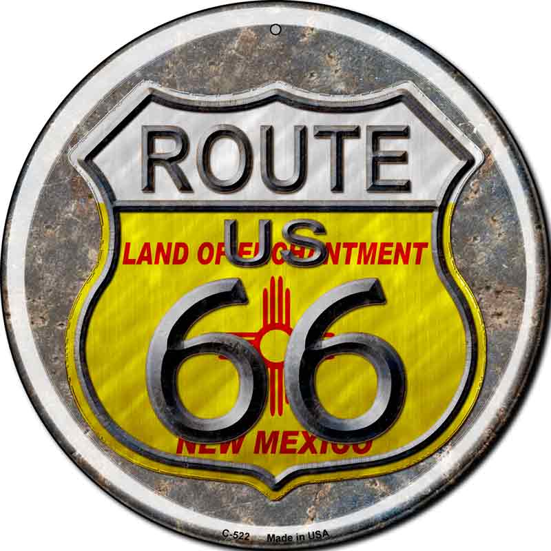 NEW Mexico Route 66 Wholesale Novelty Metal Circular Sign