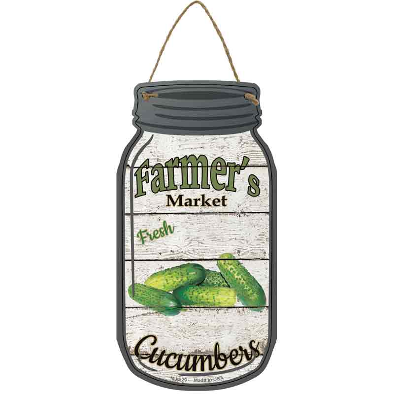 Cucumbers Farmers Market Wholesale Novelty Metal Mason Jar SIGN