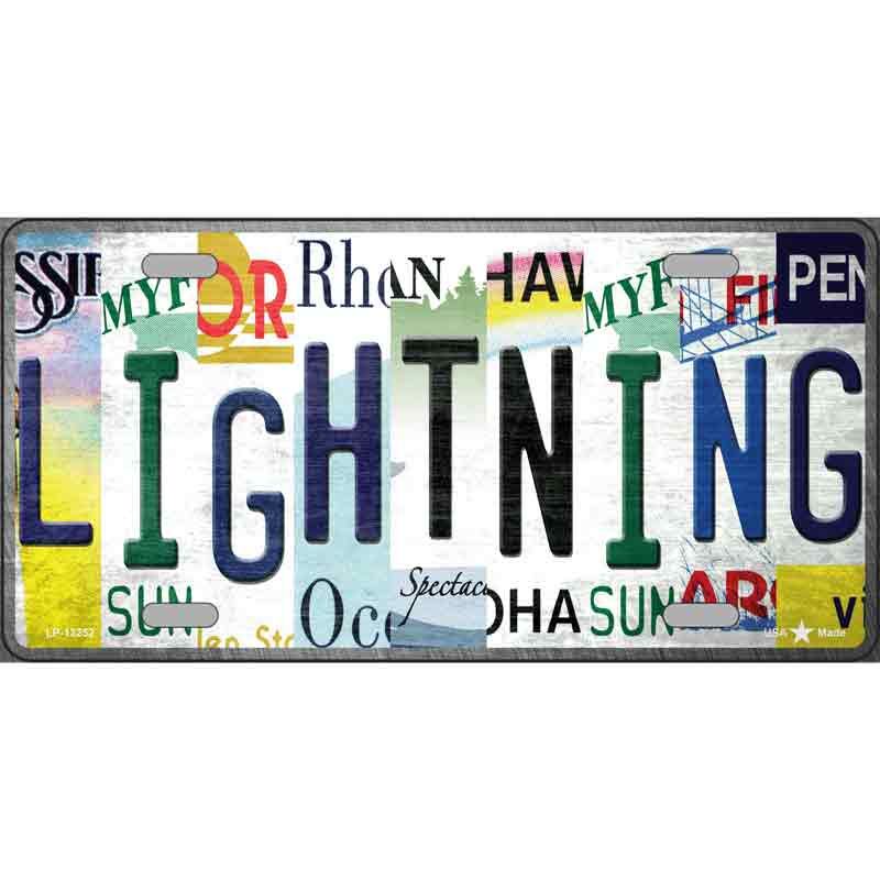 Lightning Strip Art Wholesale Novelty Metal License Plate Tag