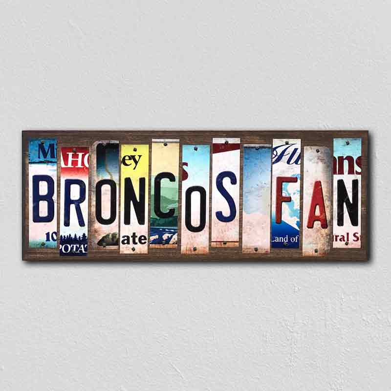 Broncos FAN Wholesale Novelty License Plate Strips Wood Sign