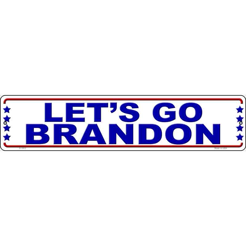 Lets Go Brandon White Wholesale Novelty Small Metal Street Sign