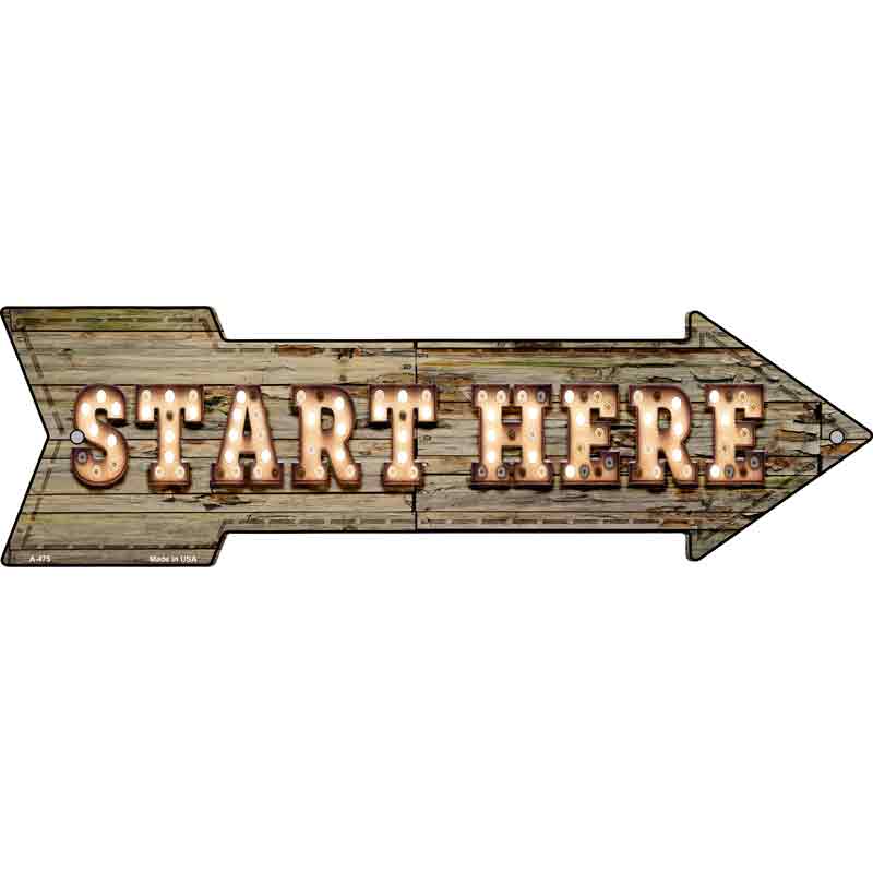 Start Here Bulb Letters Wholesale Novelty Arrow Sign