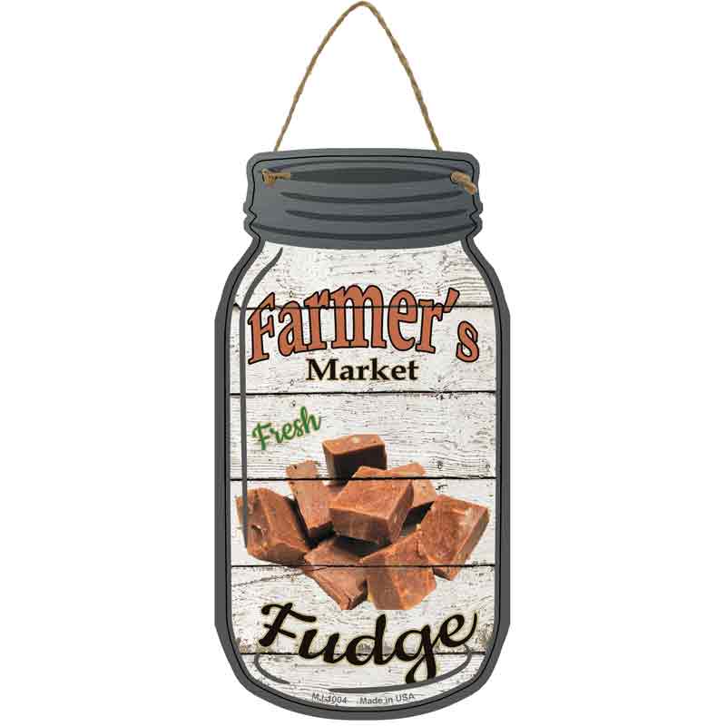 Fudge Farmers Market Wholesale Novelty Metal Mason Jar SIGN