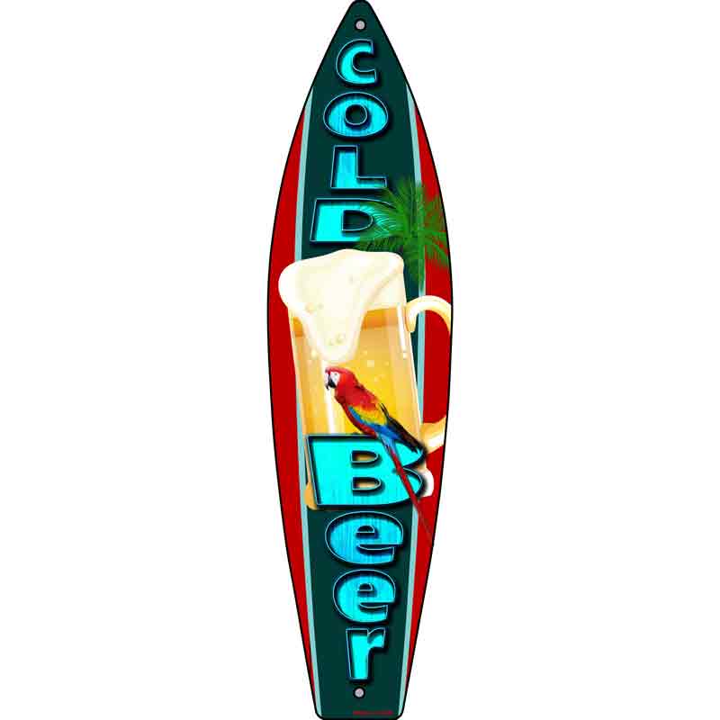Cold Beer Wholesale Metal Novelty Surfboard SIGN
