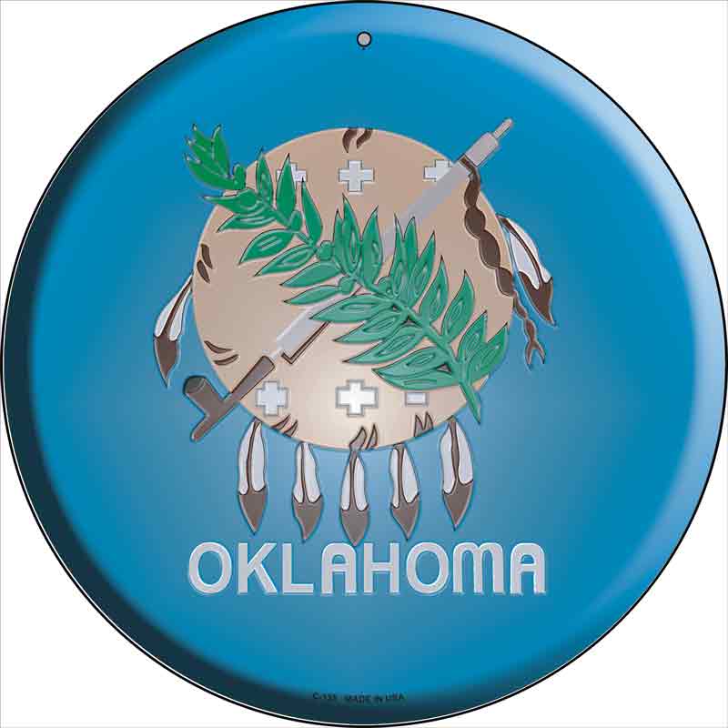 Oklahoma State Flag Wholesale Metal Circular SIGN