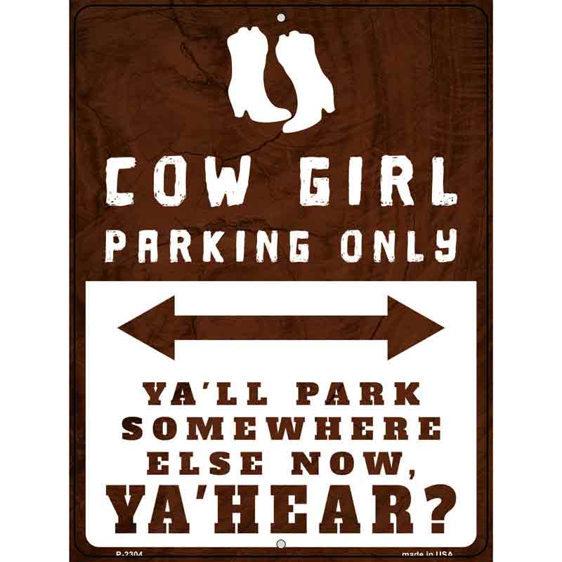 Cowgirl Parking Wholesale Novelty Metal Parking SIGN