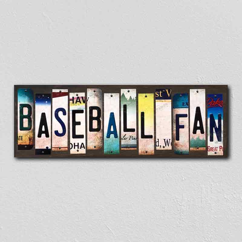 Baseball FAN Wholesale Novelty License Plate Strips Wood Sign