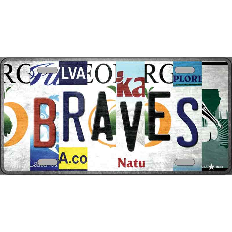 Braves Strip Art Wholesale Novelty Metal License Plate Tag