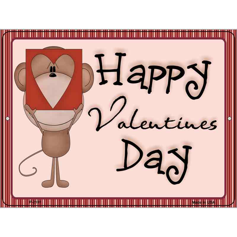 Happy VALENTINEs Day Monkey Wholesale Metal Novelty Parking Sign