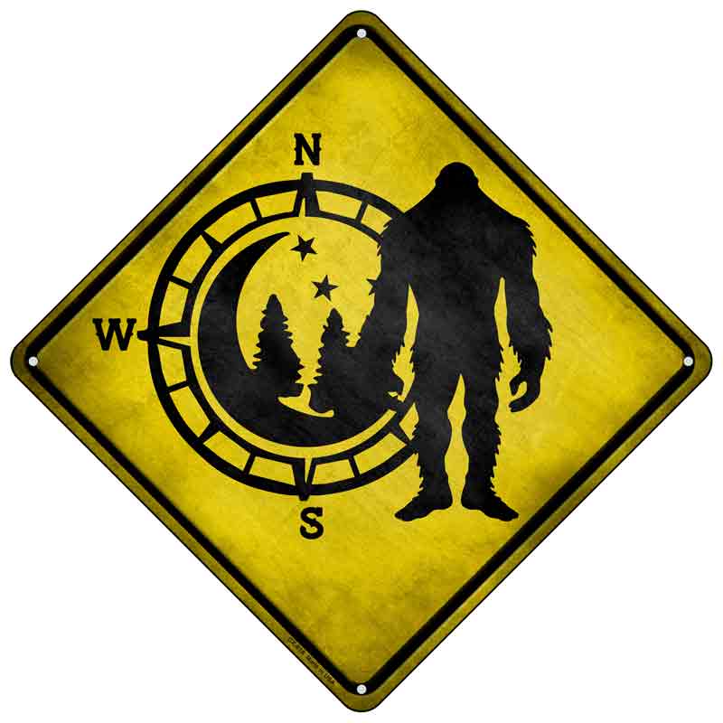 Bigfoot Wilderness Compass Wholesale Novelty Metal Crossing SIGN
