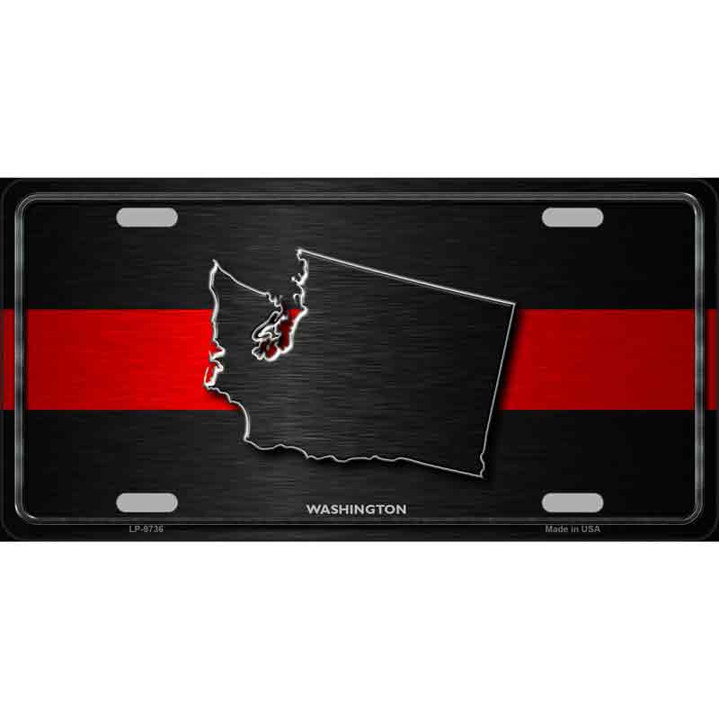 Washington Thin Red Line Wholesale Metal Novelty LICENSE PLATE