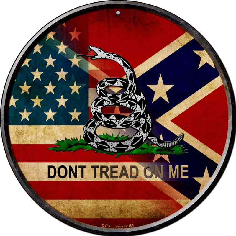 American Confederate Dont Tread On Me Wholesale Novelty Metal Circular Sign