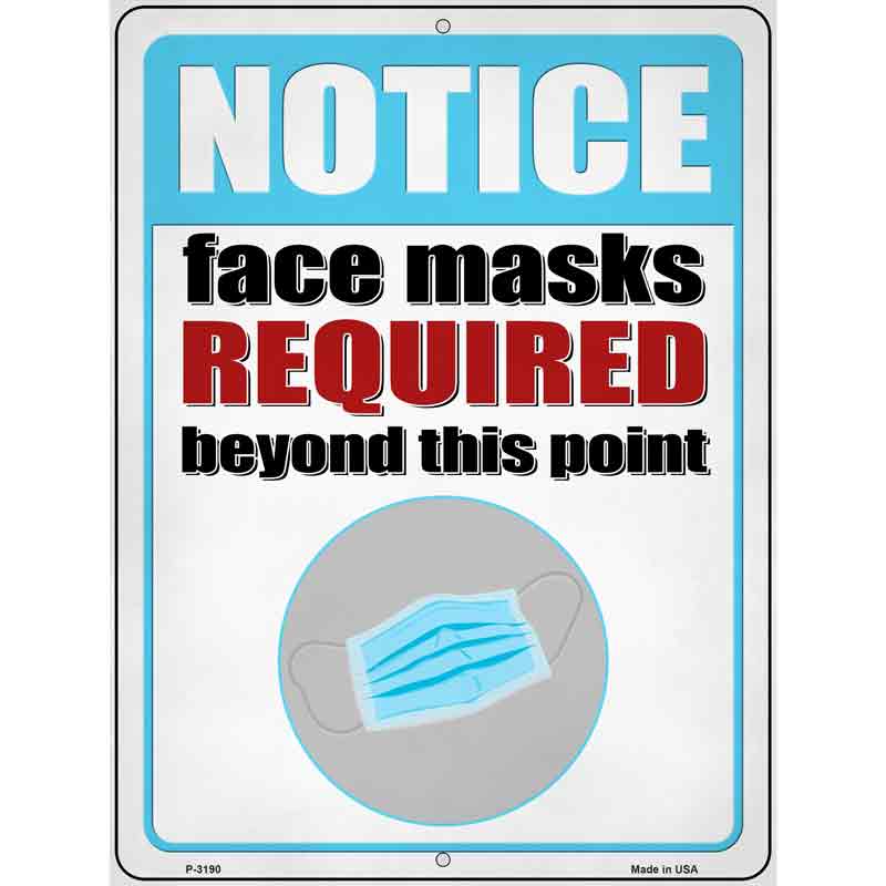 Face Masks Required Wholesale Novelty Metal Parking SIGN