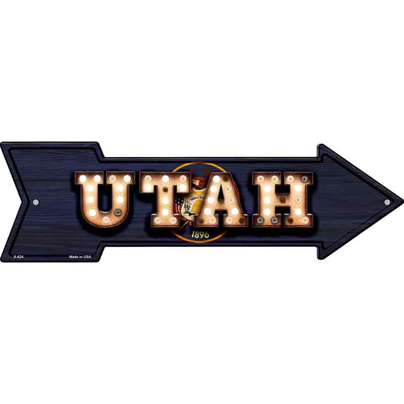 Utah Bulb Lettering With State FLAG Wholesale Novelty Arrows