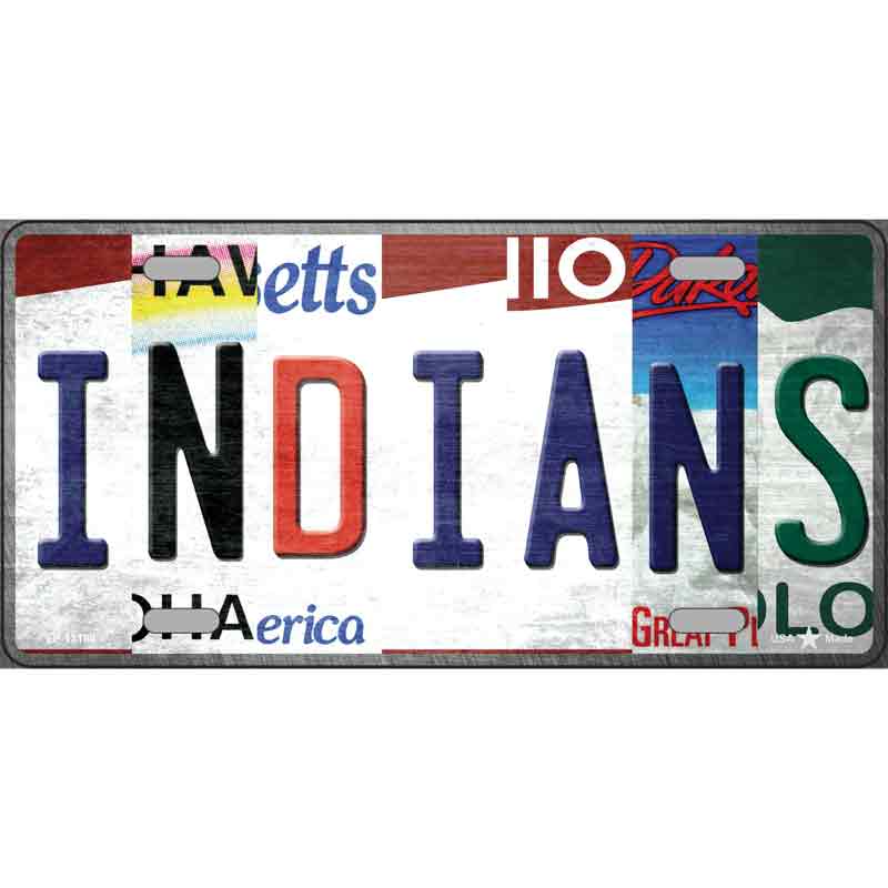 Indians Strip Art Wholesale Novelty Metal License Plate Tag