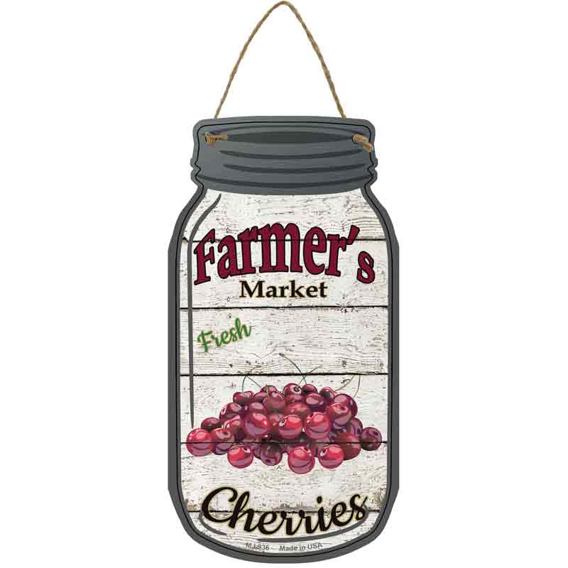 Cherries Farmers Market Wholesale Novelty Metal Mason Jar SIGN