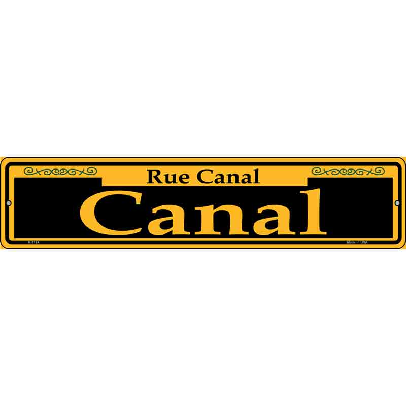 Canal Yellow Wholesale Novelty Small Metal Street Sign