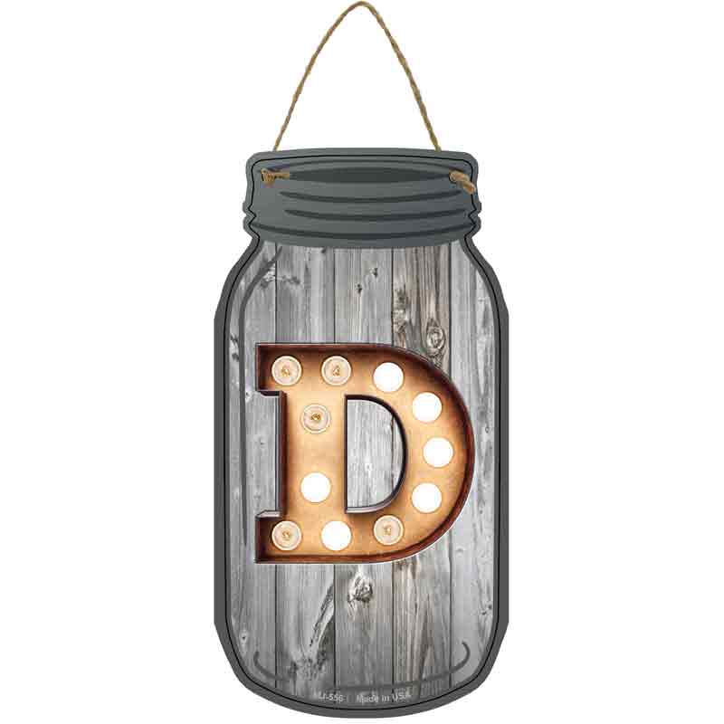 D Bulb Lettering Wholesale Novelty Metal Mason Jar SIGN