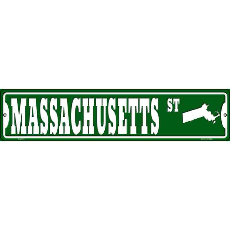 Massachusetts St Silhouette Wholesale Novelty Small Metal Street SIGN