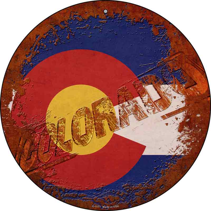 Colorado Rusty Stamped Wholesale Novelty Metal Circular SIGN