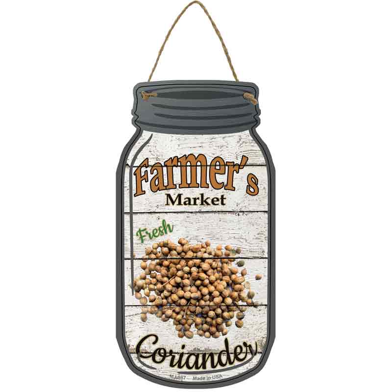 Coriander Farmers Market Wholesale Novelty Metal Mason Jar SIGN