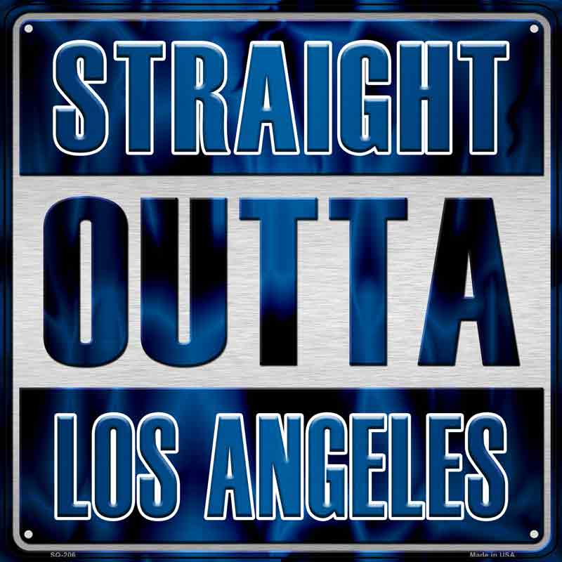 Straight Outta Los Angeles Blue Wholesale Novelty Metal Square SIGN