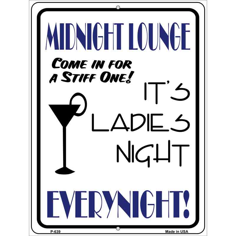 Midnight Lounge Wholesale Metal Novelty Parking SIGN