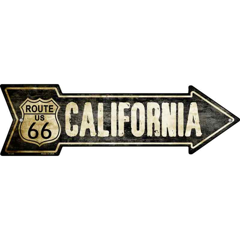 VINTAGE Route 66 California Wholesale Novelty Metal Arrow Sign