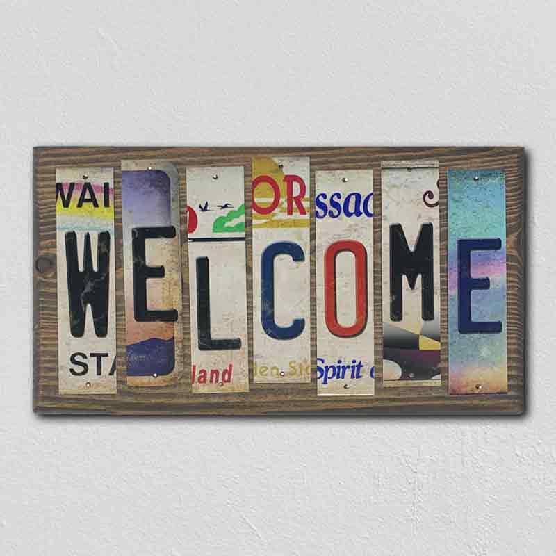 Welcome Wholesale Novelty License Plate Strips Wood Sign WS-084