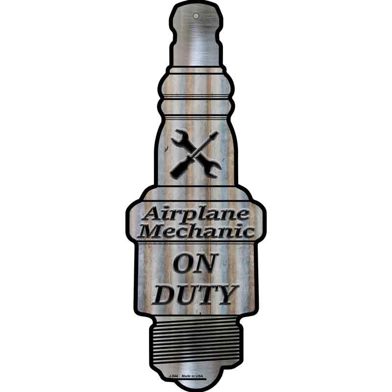 Airplane Mechanic On Duty Wholesale Novelty Metal Spark Plug SIGN