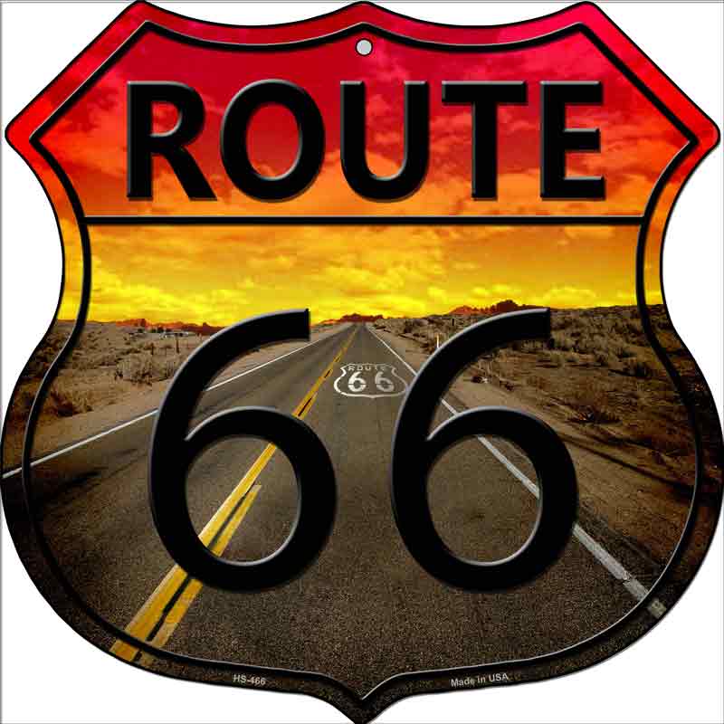 Route 66 Sunset Highway Shield Wholesale Metal SIGN