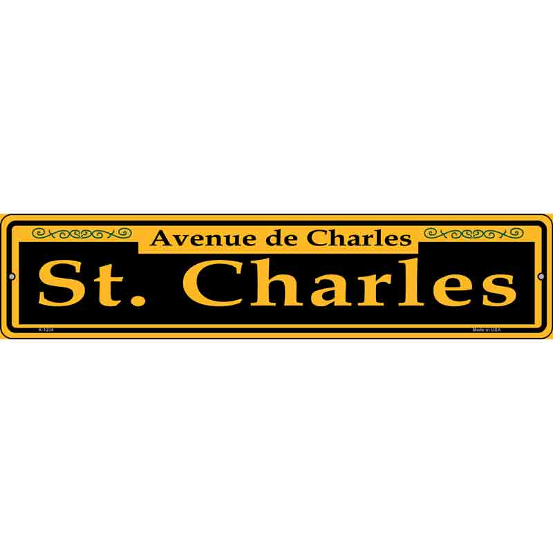 St. Charles Yellow Wholesale Novelty Small Metal Street Sign